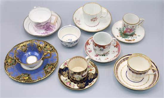 Quantity of 19thC cups & saucers